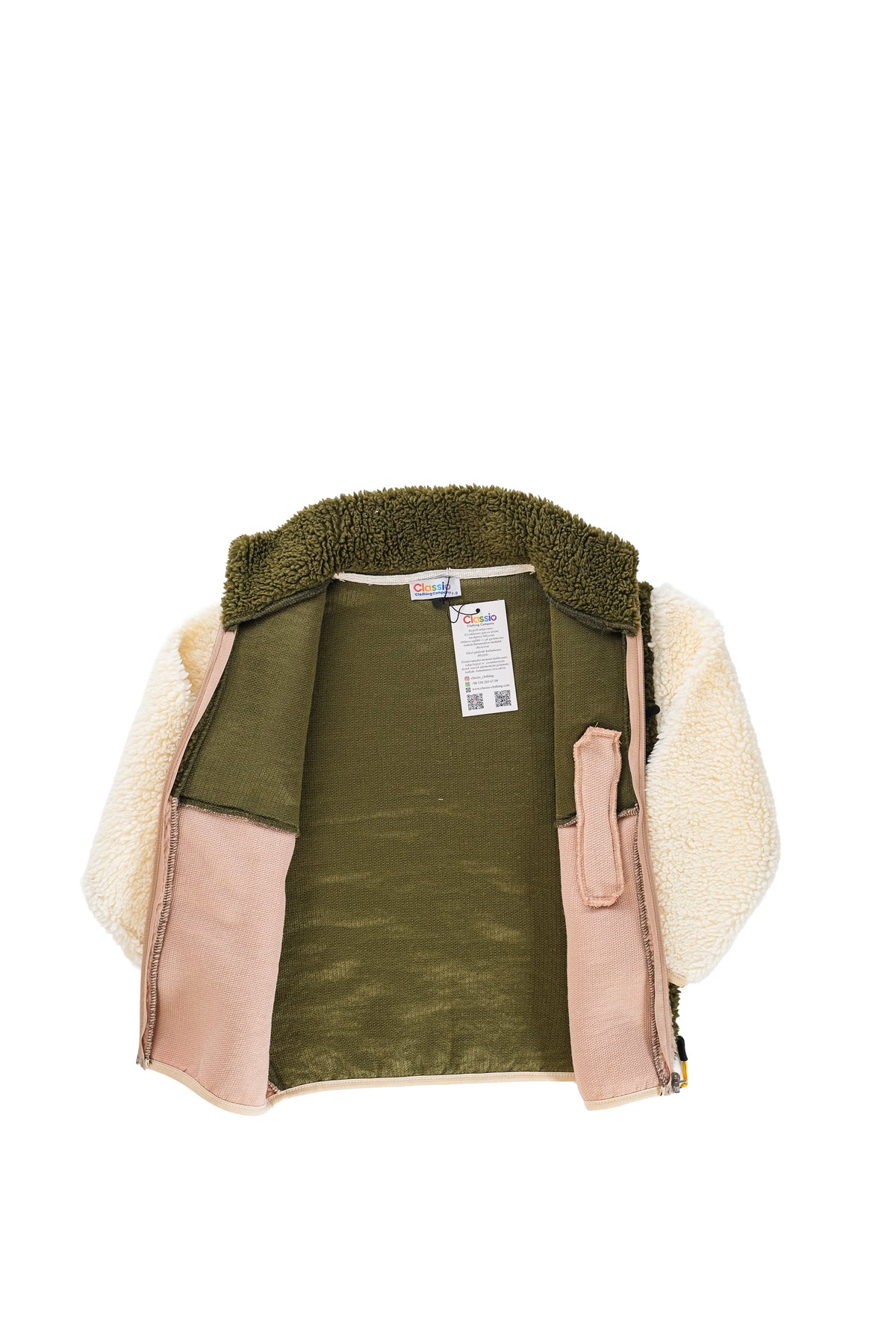 Erkek Çocuk Peluş Ceket - Haki-Bej