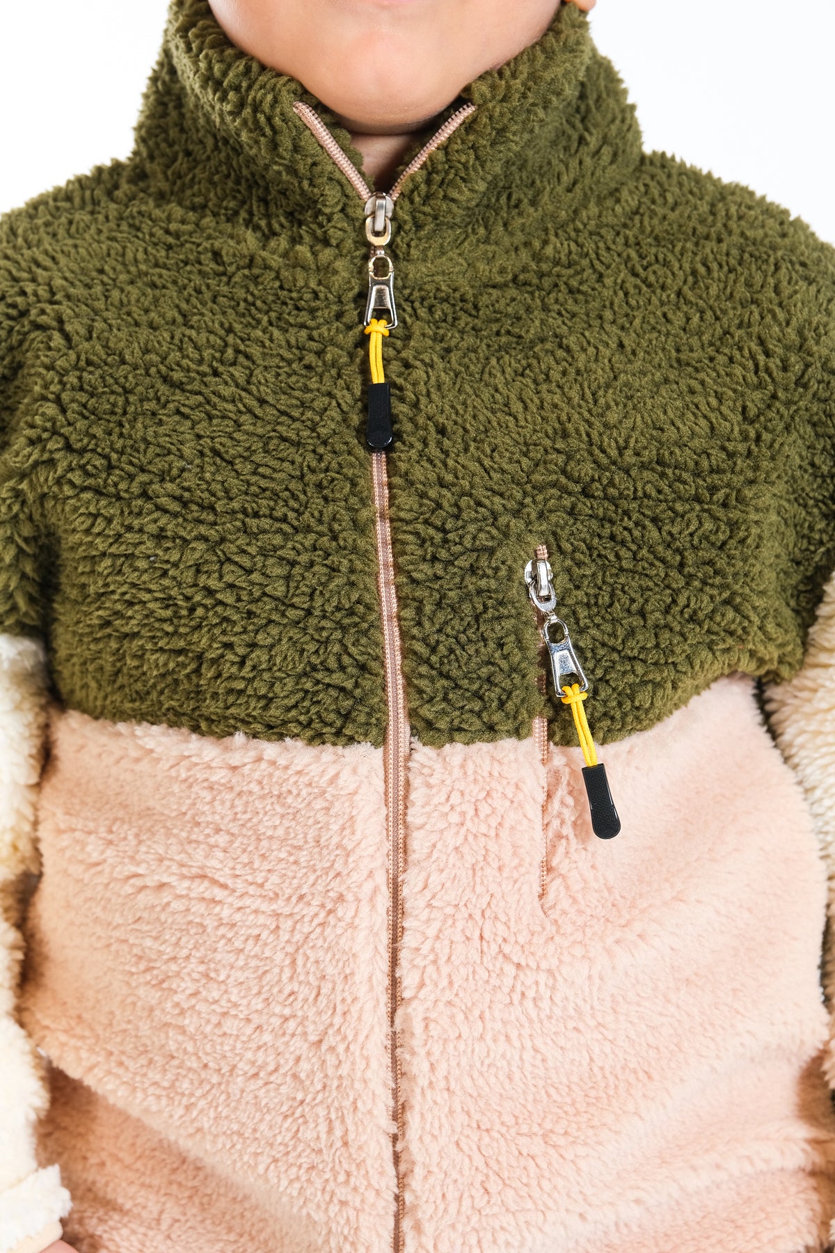 Erkek Çocuk Peluş Ceket - Haki-Bej