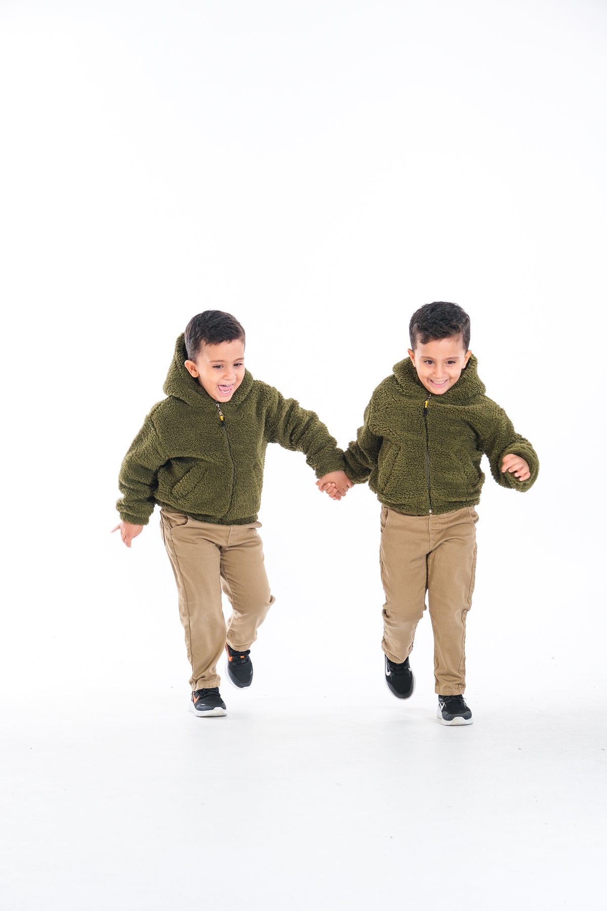Erkek Çocuk Peluş Fermuarlı Astarlı Mont - Haki