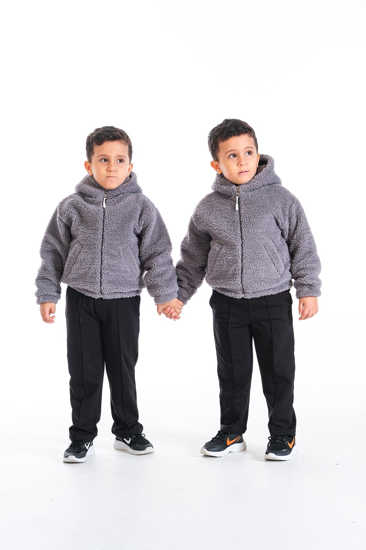 Erkek Çocuk Peluş Fermuarlı Astarlı Mont - Antrasit