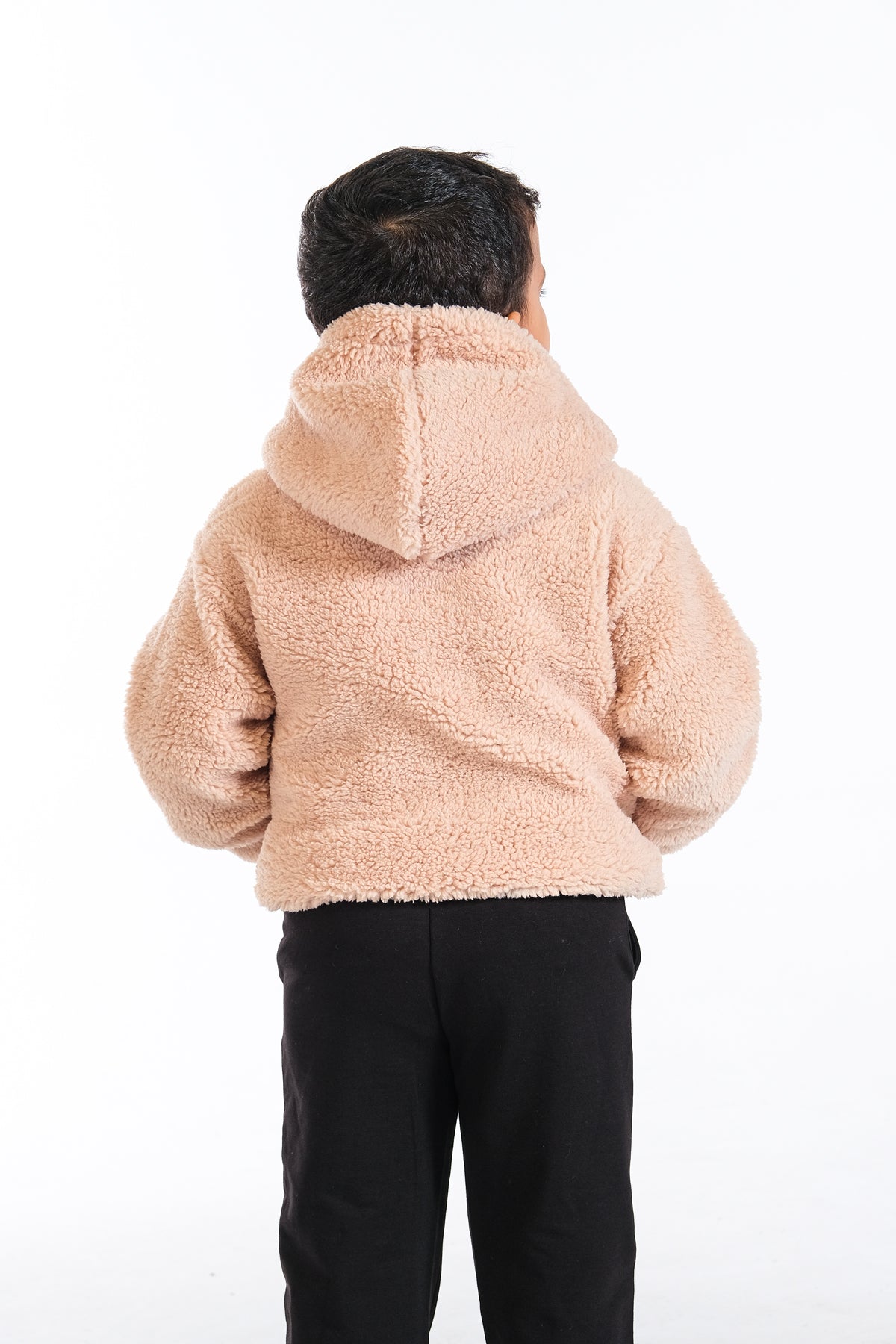 Erkek Çocuk Peluş Fermuarlı Astarlı Mont - Bej