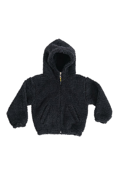 Erkek Çocuk Peluş Fermuarlı Astarlı Mont - Siyah