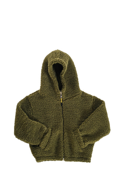 Erkek Çocuk Peluş Fermuarlı Astarlı Mont - Haki