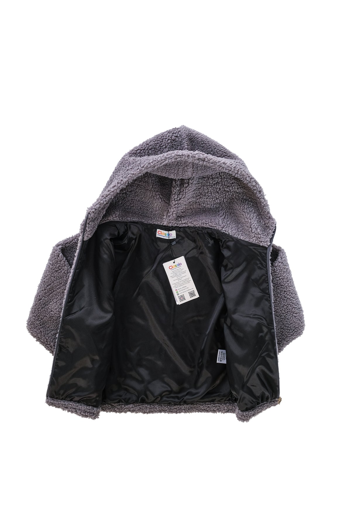 Erkek Çocuk Peluş Fermuarlı Astarlı Mont - Antrasit