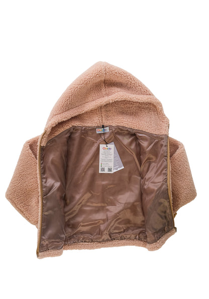 Erkek Çocuk Peluş Fermuarlı Astarlı Mont - Bej