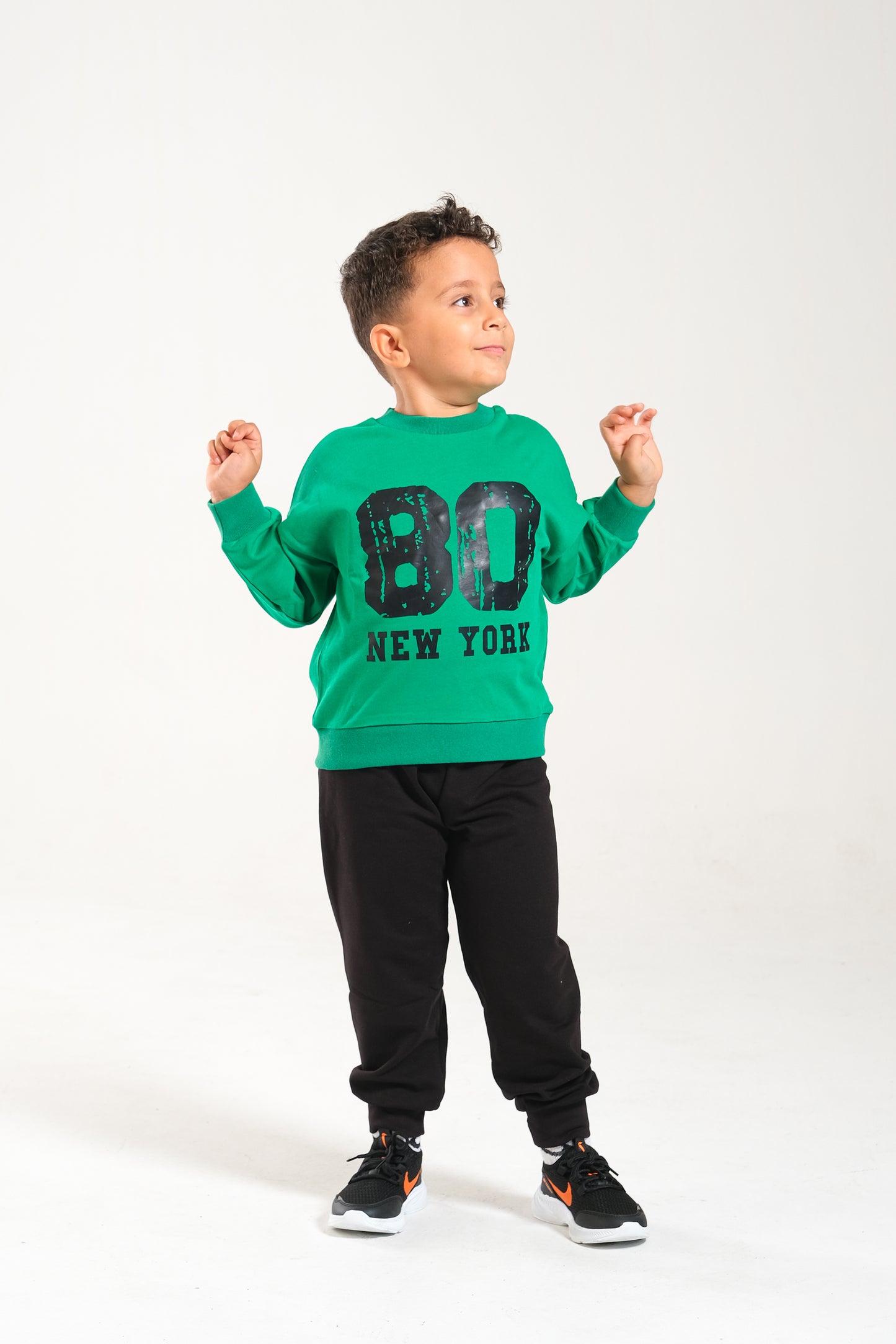 Erkek/Kız Oversize Çocuk Takım %100 Pamuk - Yeşil-Siyah